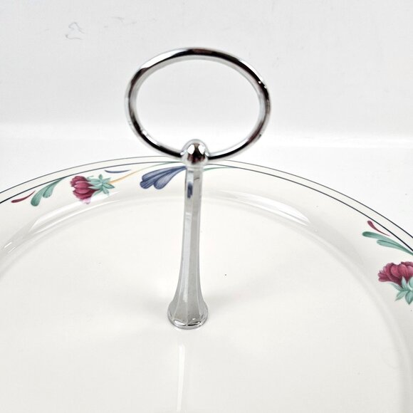 Lenox Chinastone Poppies On Blue 10in Serving Plate Handle Freezer Microwave Saf - Picture 3 of 9